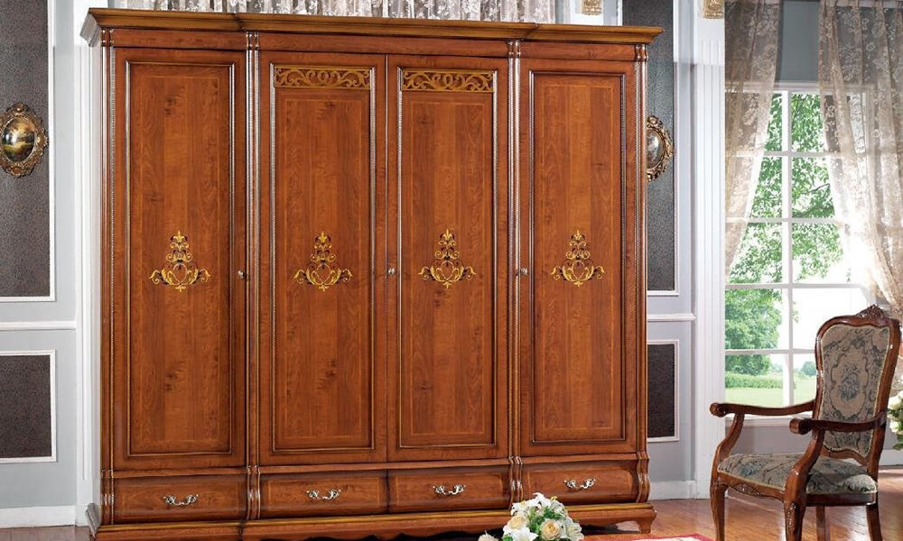 Xu hướng thiết kế tủ tân cổ điển 4 cánh được ưa chuộng hiện nay
